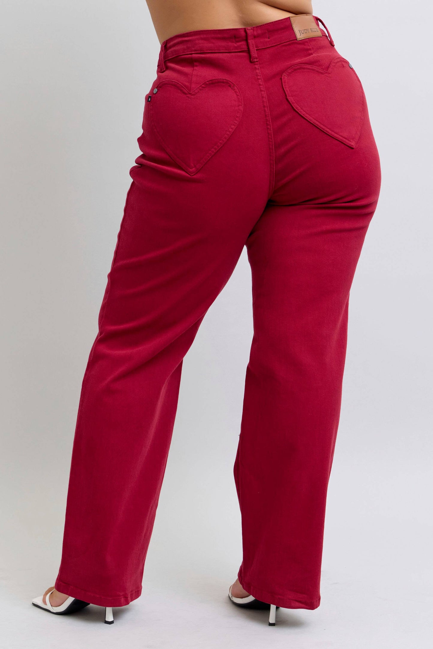 Heart Shaped Back Pockets High Waisted 90's Straight- PLUS
