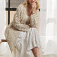 CESW3831- LONG SLEEVES CROCHET ELASTIC CARDIGAN