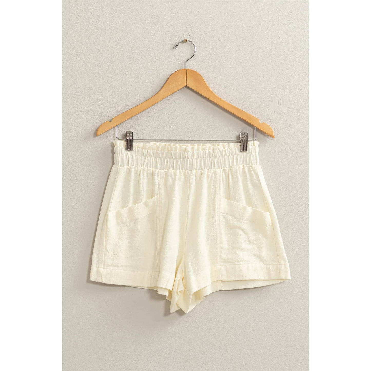 DZ24C377-D-ALL TIME FUN HIGH WAIST LINEN SHORTS