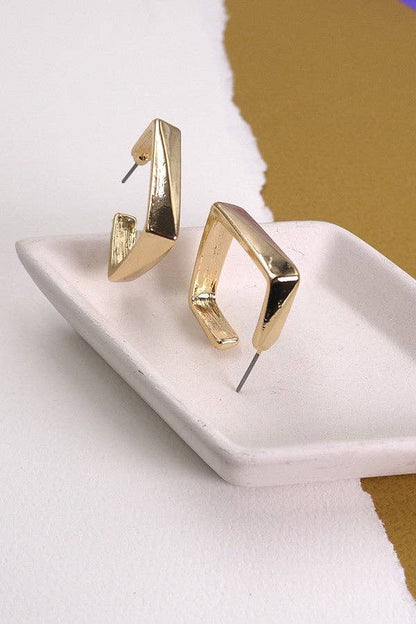 SQUARE GOLD HOOP EARRING