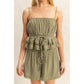 HF25E205-SET-Peplum Cami Top And Shorts Set