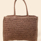 Straw Braided Rectangle Tote Bag