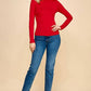 MOCK NECK DOUBLE LAYERED LONG SLEEVE TOP