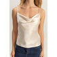DZ25C247-Basic Satin Cami Cowl Neck Top