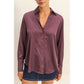 Desiree Smooth Satin Blouse With Collared Neckline