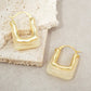 14K Gold-Dipped Marbled Resin Square Hoop