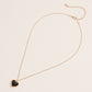 Gold Heart Pendant Necklace with Enamel and Crystal Charm