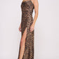 Savage Nights Leopard Satin Maxi Slip Dress