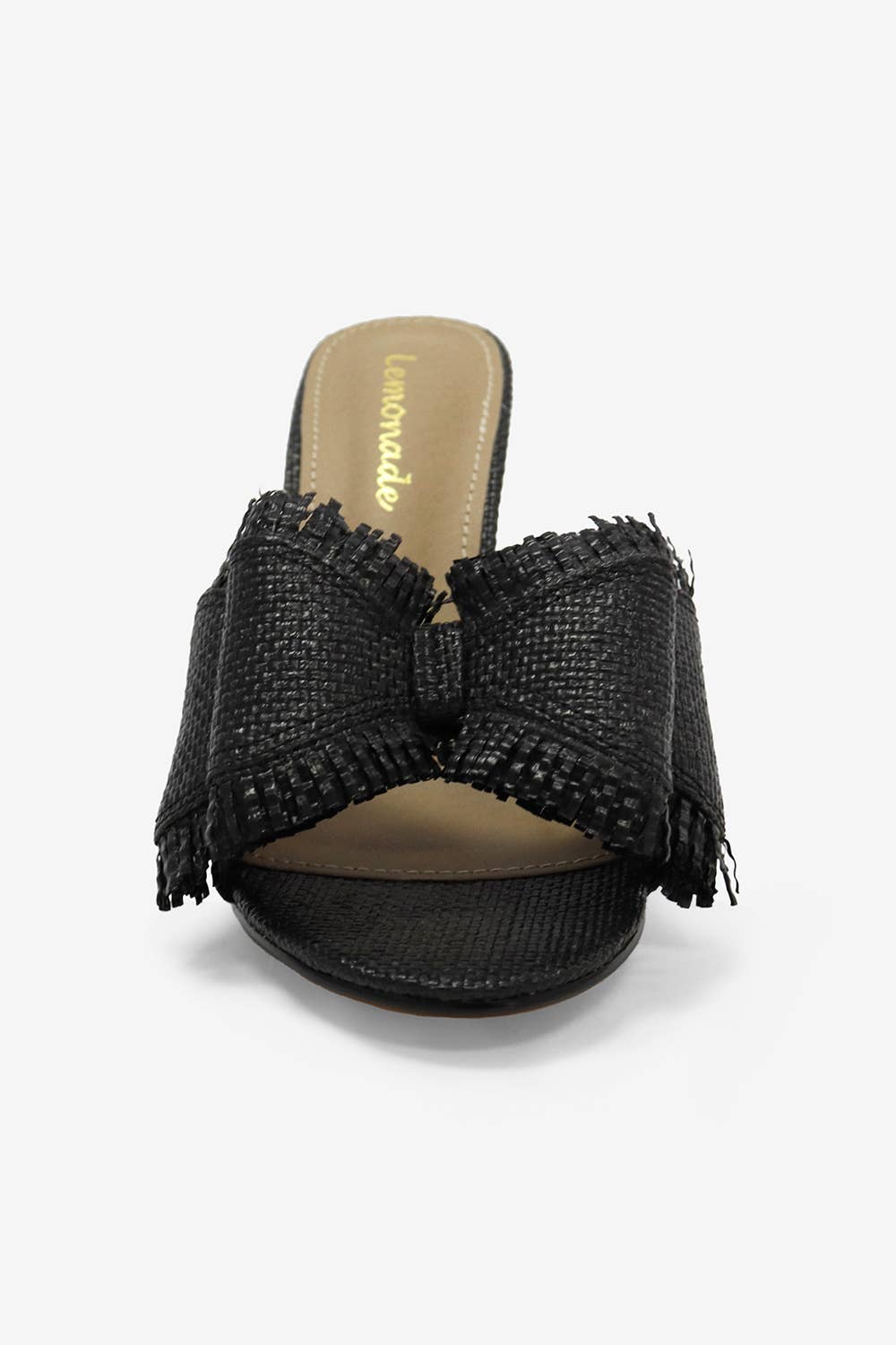 BEACH HOUSE - Raffia Bow Mules, Woven Finish, Stiletto Heel