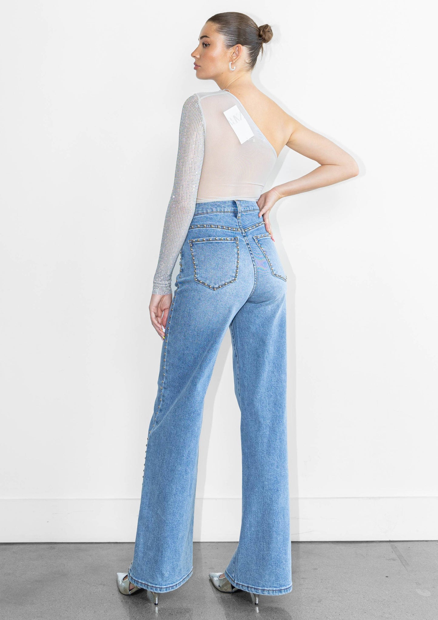 Stud Wide Leg Jeans