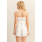HF25E205-SET-Peplum Cami Top And Shorts Set