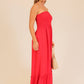 Strapless boho smocked top airflow maxi dress