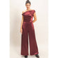 Asymmetrical Cowl Neck Wide Leg Jumpsuit