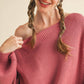 BOAT NECK BUBBLE SLEEVE SWEATER