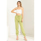 DZ23A546-Linen Drawstring Jogger Pants