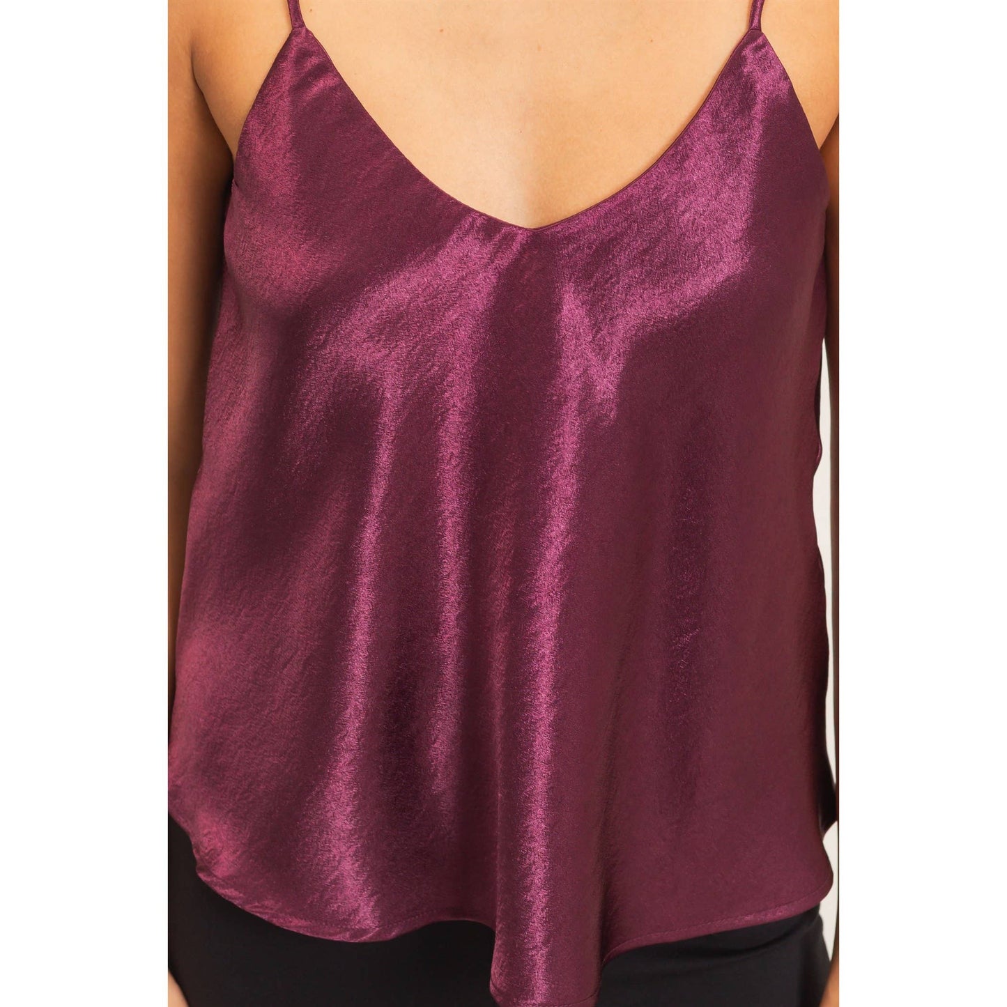 V-Neck Satin Cami Top