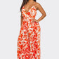 BCCJ71690  Suspender Print Pleated Jumpsuit