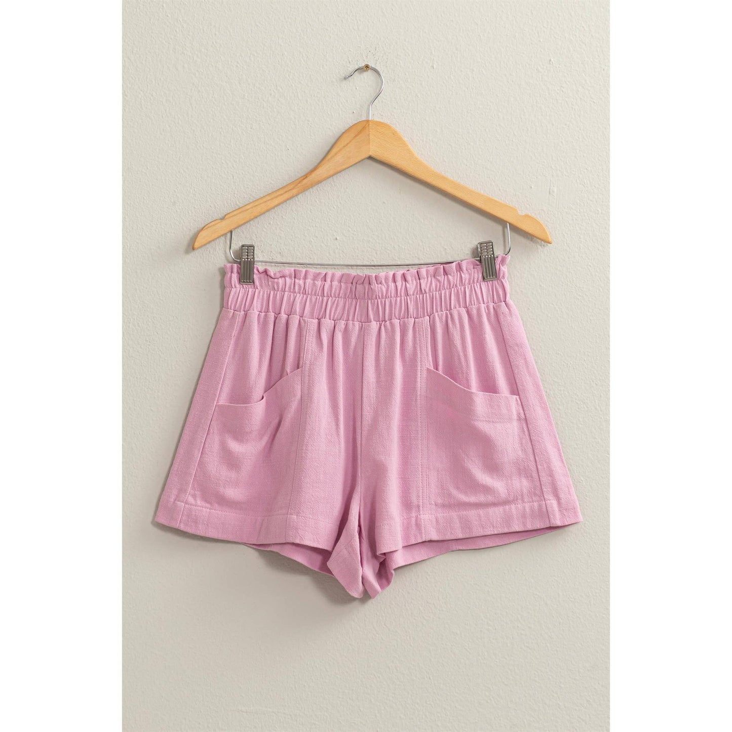 DZ24C377-D-ALL TIME FUN HIGH WAIST LINEN SHORTS