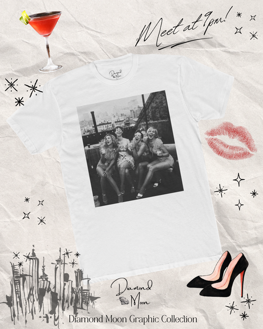“The Girls” Vintage Black & White Photo Tee — Retro Friends Graphic T‑Shirt