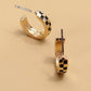 MINI CHECKER HOOP HUGGIE EARRINGS | 31E24864