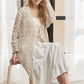 CESW3831- LONG SLEEVES CROCHET ELASTIC CARDIGAN