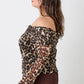 Sasha Plus Size Leopard Print Off-the-Shoulder Blouse