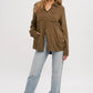 STUDDED EPAULETTE BUTTON UP SHIRT