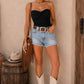 Smocked Twist Front Bandeau Top
