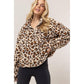 Animal Print Sherpa Half-Zip Pullover