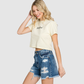 P400RH-MD SUPER HIGH RISE RIGID MOM SHORTS W/ FRAYED HEM