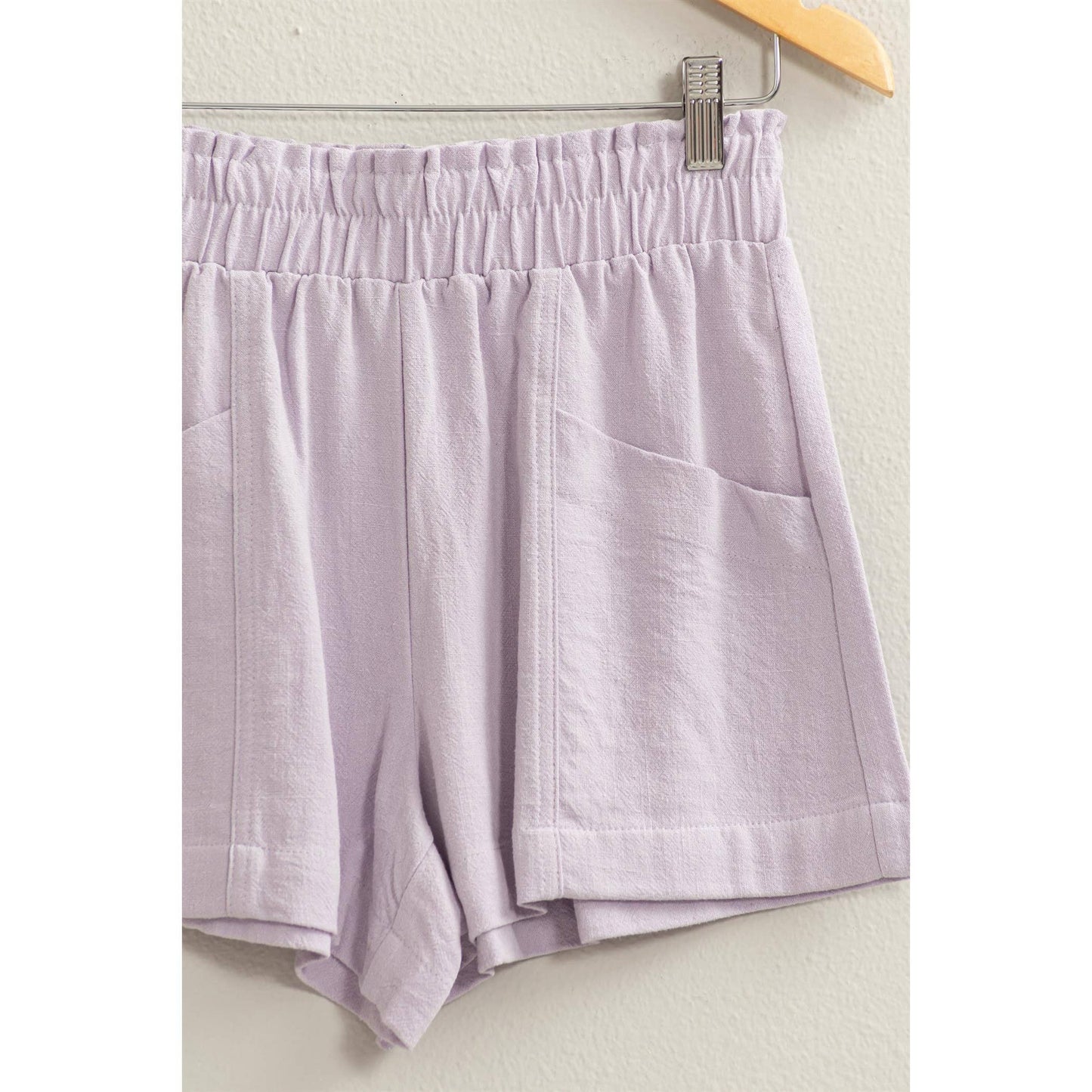 DZ24C377-D-ALL TIME FUN HIGH WAIST LINEN SHORTS