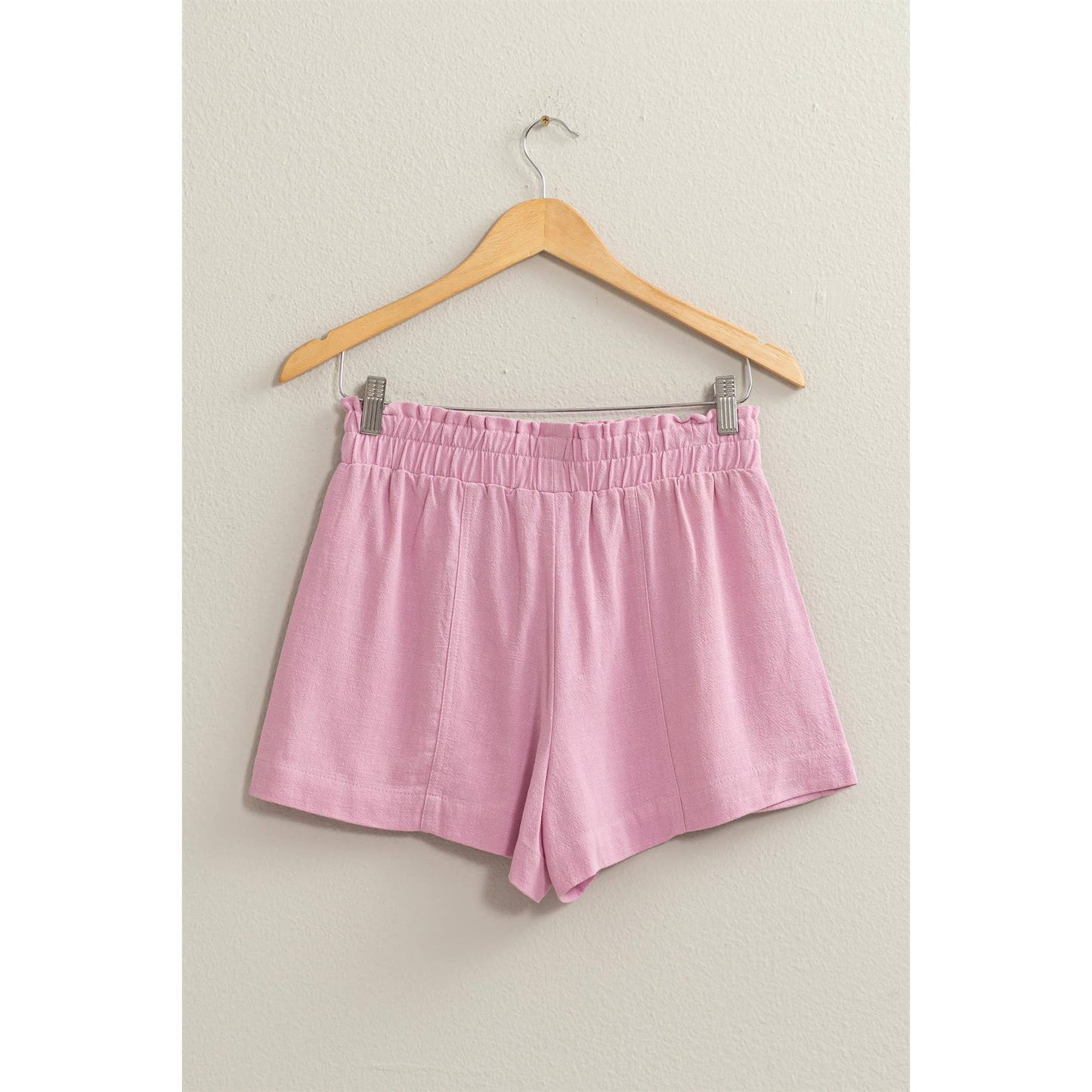 DZ24C377-D-ALL TIME FUN HIGH WAIST LINEN SHORTS