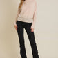 LONG SLEEVE BOAT NECK SHOULDER ZIPPER TOP