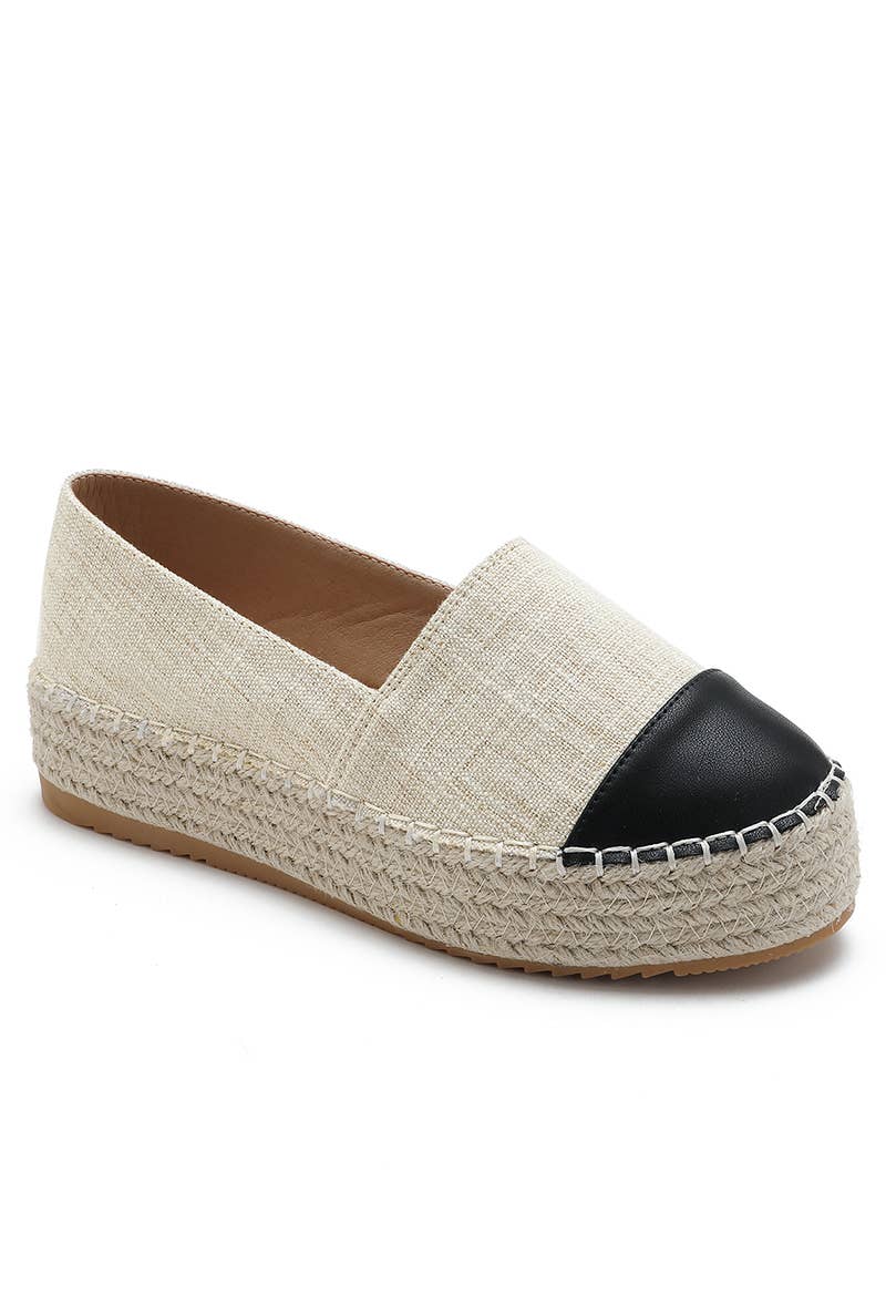 Trendy Bicolor Wedge Espadrille H8-925