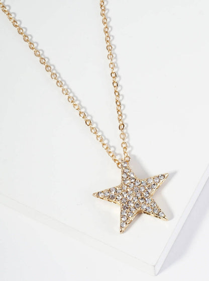 Crystal Pave Star Pendant Necklace