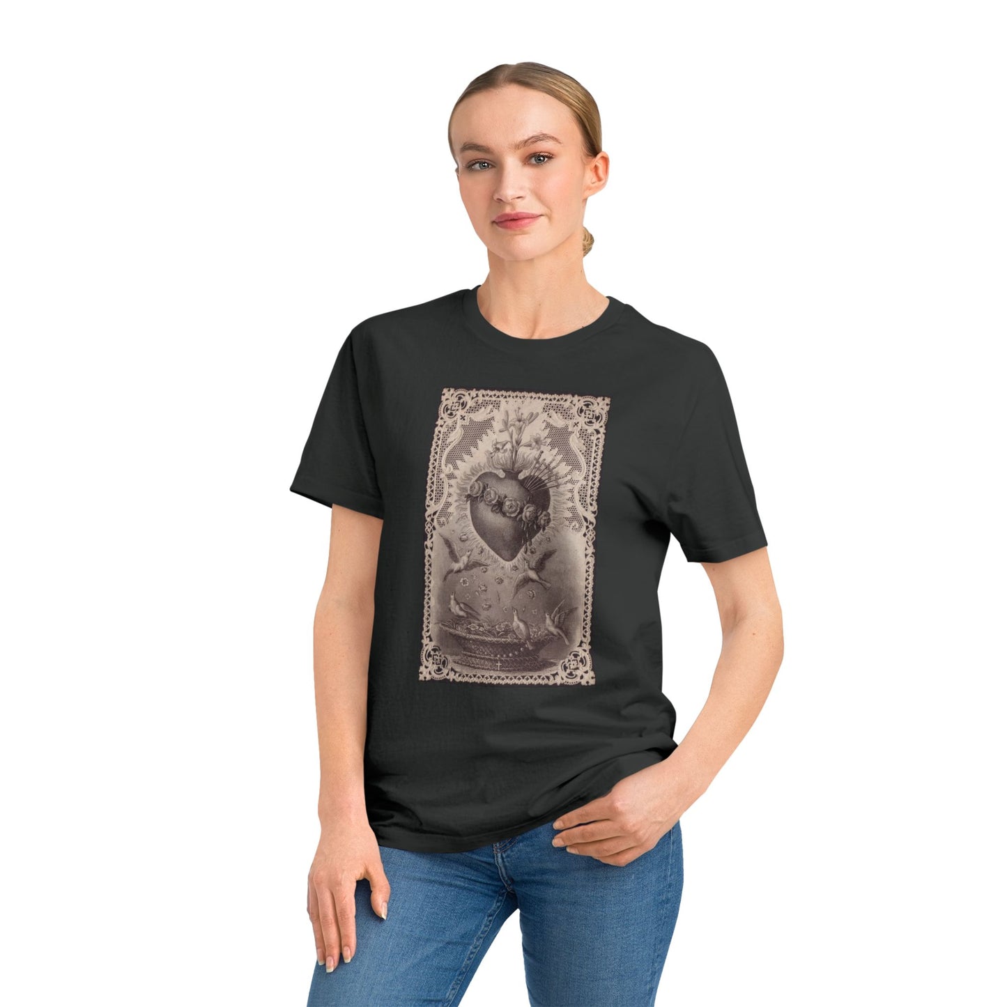 Vintage Sacred Heart Tee — Gothic Heart Graphic T-Shirt