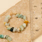 Semi Precious Stone Chip Beaded Hoop Dangle Earrings