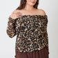 Sasha Plus Size Leopard Print Off-the-Shoulder Blouse
