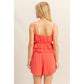 HF25E205-SET-Peplum Cami Top And Shorts Set