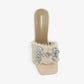 KIDMAN - Raffia Floral Heels, Rhinestone Embellishments