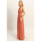 HF25E129-Side Cutout Side Slit Maxi Dress