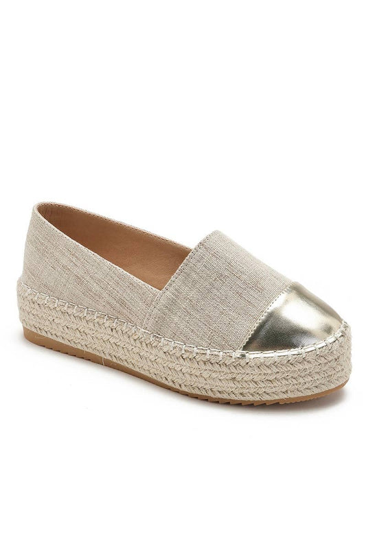 Trendy Bicolor Wedge Espadrille H8-925