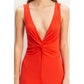 HF25C959-Knotted Bust Sleeveless Jersey Jumpsuit