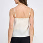 LACE DETAIL ADJUSTABLE SHOULDER STRAP WOVEN CAMI