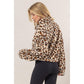 Animal Print Sherpa Half-Zip Pullover