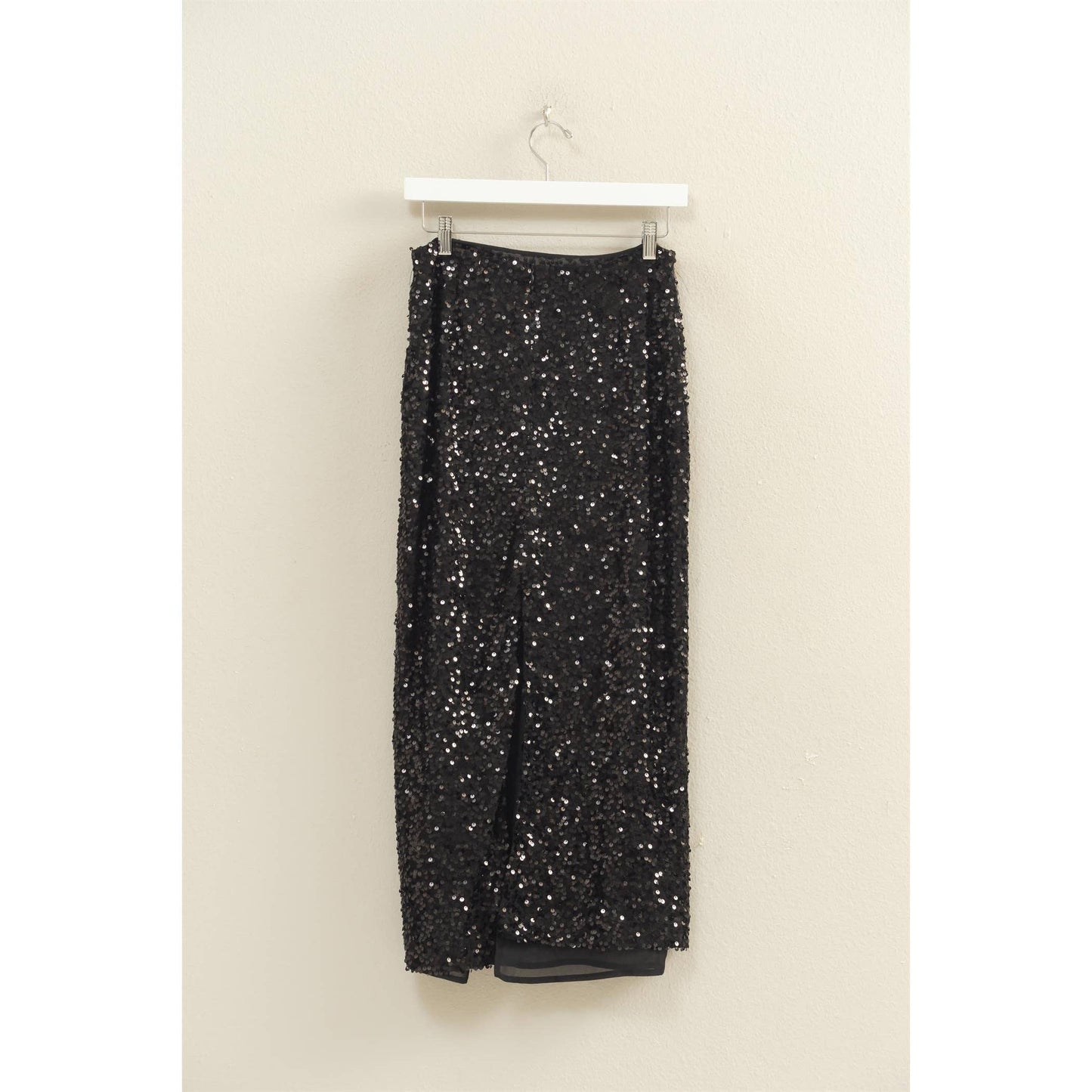 The Stella Sequined Pencil Skirt with Side Slit