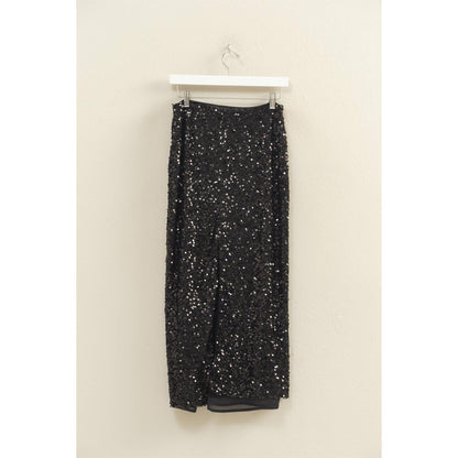 The Stella Sequined Pencil Skirt with Side Slit