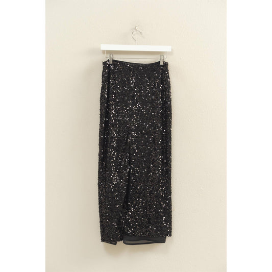 The Stella Sequined Pencil Skirt with Side Slit