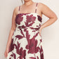 Plus Maroon Floral Mesh Midi Dress