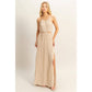 HF25E129-Side Cutout Side Slit Maxi Dress